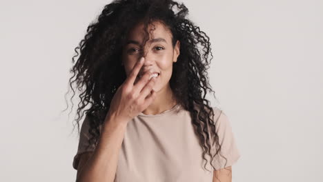 African-american-positive-woman-over-white-background.