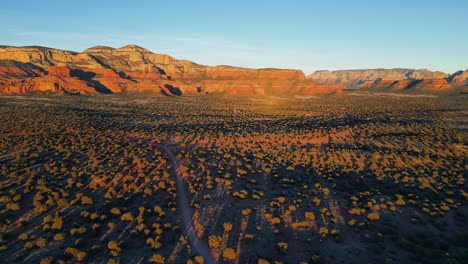 high aerial view of sedona arizona red rock secret mountain wilderness