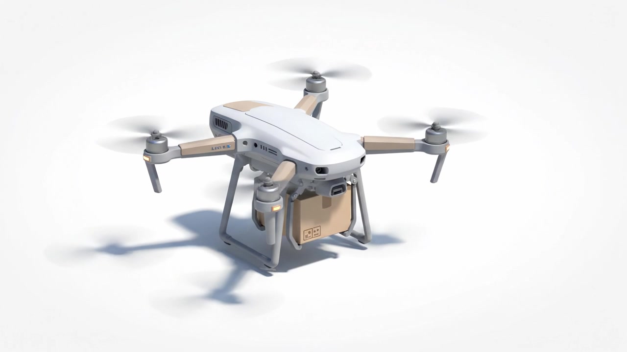 Advanced Drone Technology: A Close-Up View of a Modern Drone Equipped with Cutting-Edge Features for Aerial Photography and Delivery Services