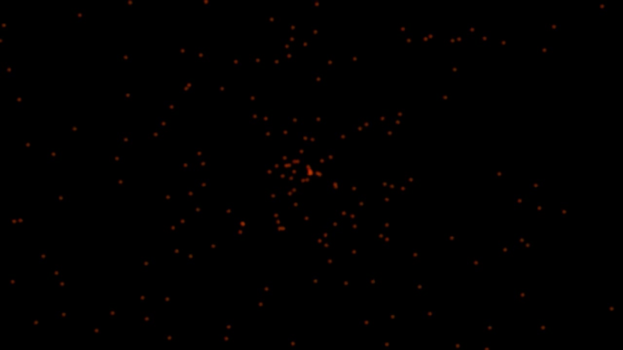 Abstract Motion Background with Floating Red Particles on Black