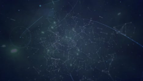 animación de senderos de luz a través de una red de conexiones