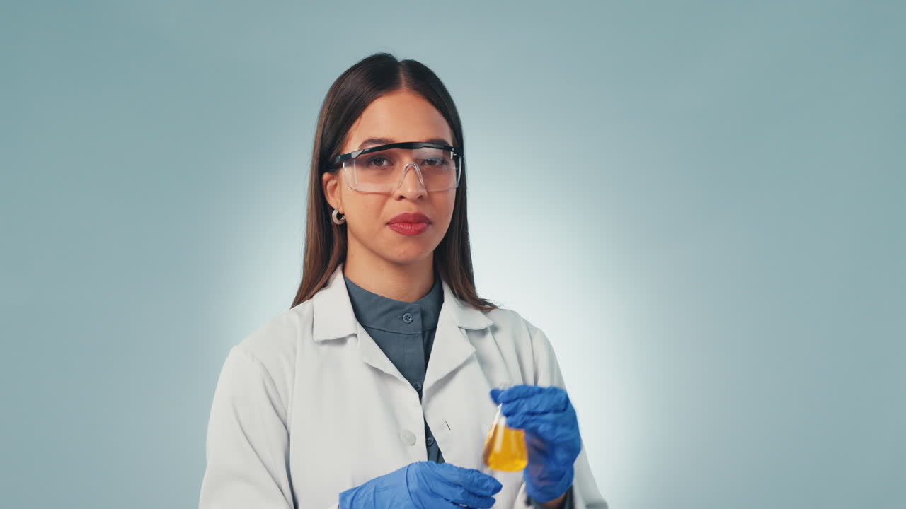 Doctor, smile and okay with a science woman