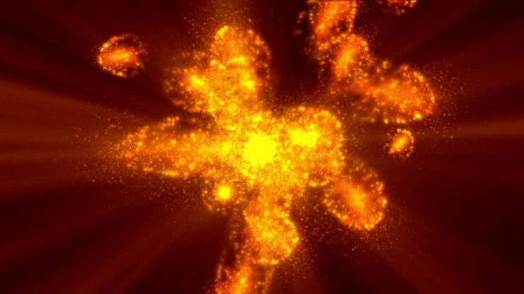 Particle lava explosion abstract fire 4k