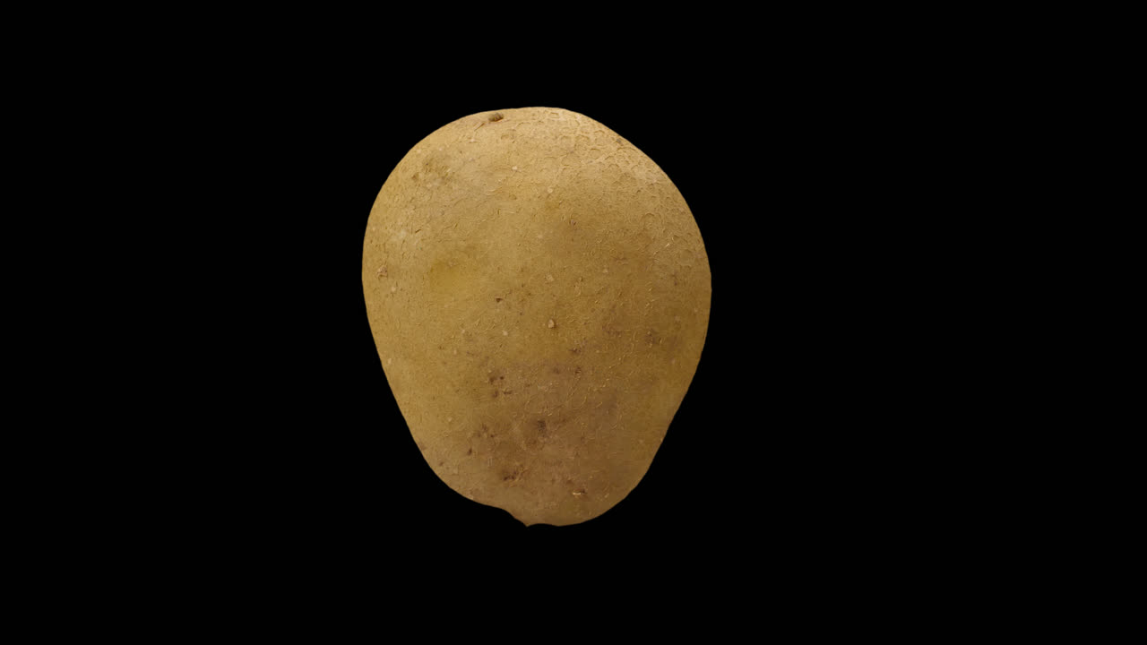 Potato Rotating With Alpha Channel, Video In 4K