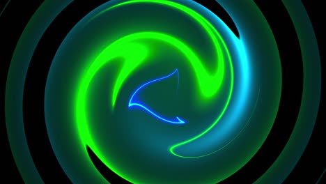 computer generated abstract twist background. 3d rendering circular merger of neon color lines