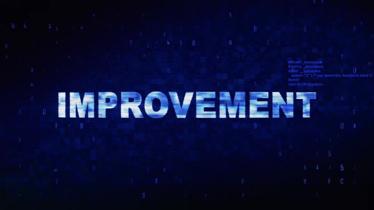 Improvement text digital noise twitch and glitch effect tv screen loop animation background login