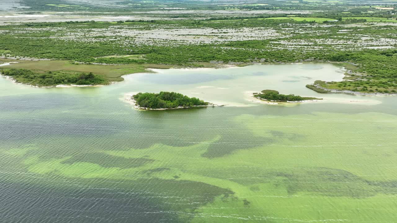 Drone flying over the dramatic Landscape of The Burren Co.clare Irish Epic Locations and Landscapes