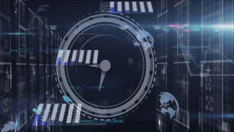 animation of data processing over clock