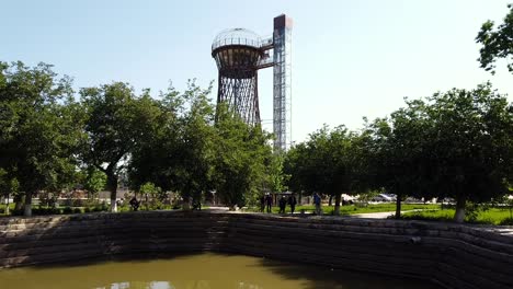 panning view of the shukova sky tower