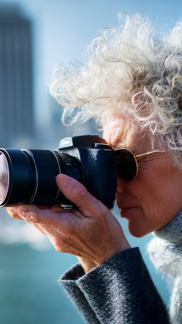 Catturare momenti: un'intrepida fotografa si concentra sul suo soggetto con passione e precisione, immortalando la bellezza attraverso l'obiettivo della sua fotocamera.