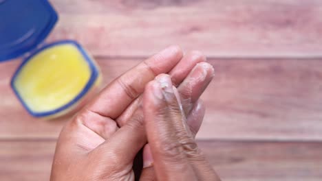 applying hand cream