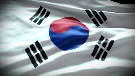 video de la bandera de corea del sur bandera de corea del sur en 3d, video ondeando la bandera de corea del sur en 3d