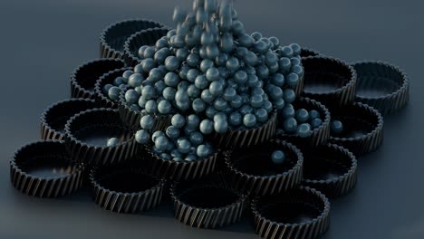 disposición abstracta de las esferas en anillos