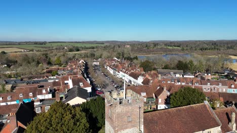 st john the baptist, church
alresford town centre hampshire uk drone,aerial