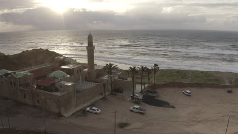 coastal mosque aerial view