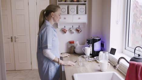 a woman in a kitchen