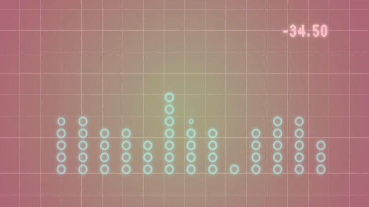 Animation of statistical data processing over grid network against pink background