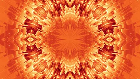 animación en bucle liso de forma mate suave abstracta en 3d en la estructura simétrica del material mate brillo ligero, cambios de formas suavemente cíclicas. gradiente amarillo naranja rojo