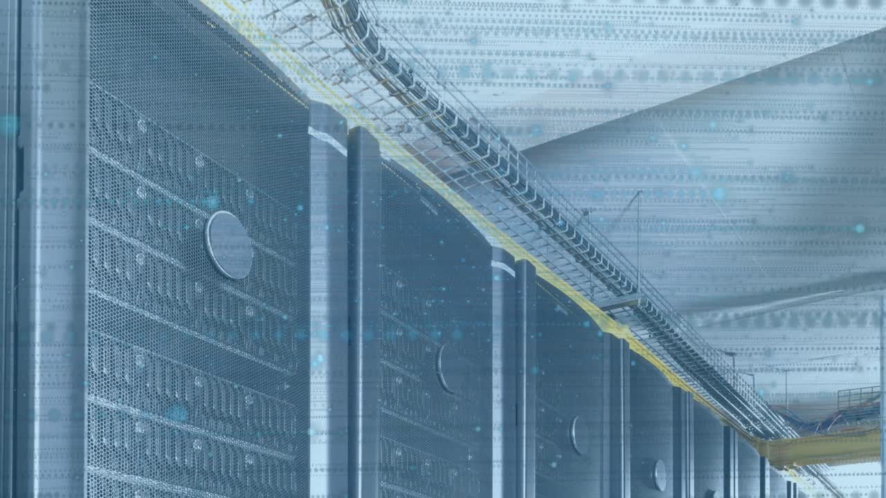 컴퓨터 서버를 통해 금융 데이터 처리의 애니메이션