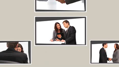montaje de personas de negocios trabajando juntas