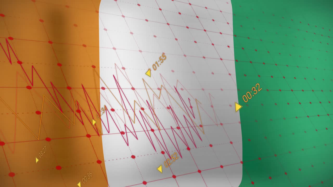 아이보리 코스트의  ⁇ 발 위의 데이터 처리 애니메이션
