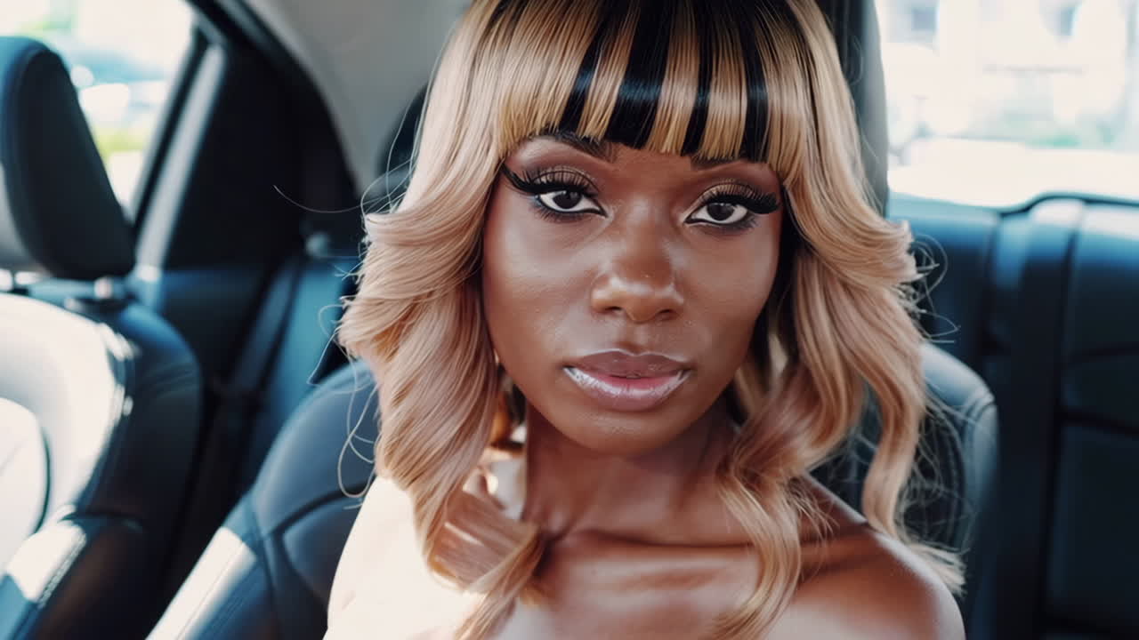 женщина в машине