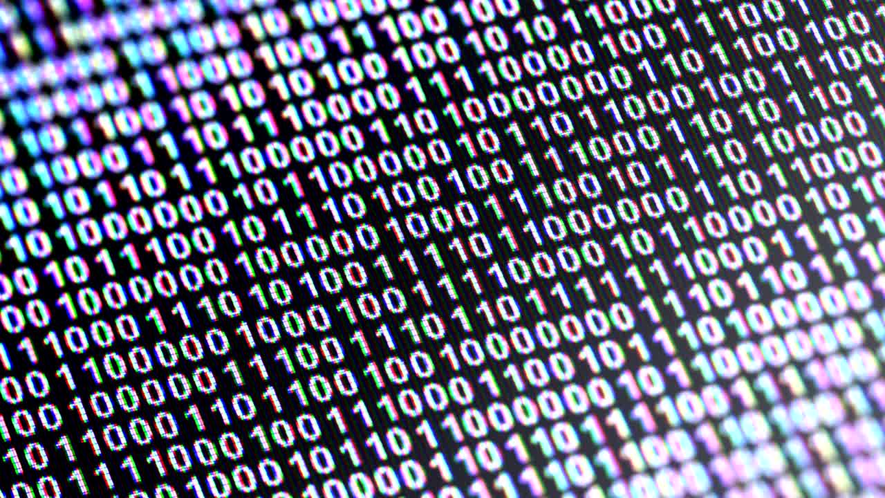 Binary code in the screen.