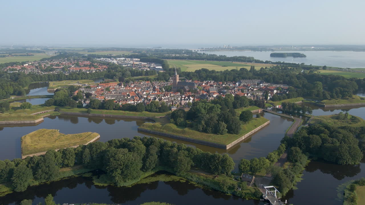네덜란드의 요새 도시 naarden의 아름다운 공중