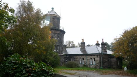 english hilltop bidston hill lighthouse historic british beacon landmark falling autumn leaves dolly right