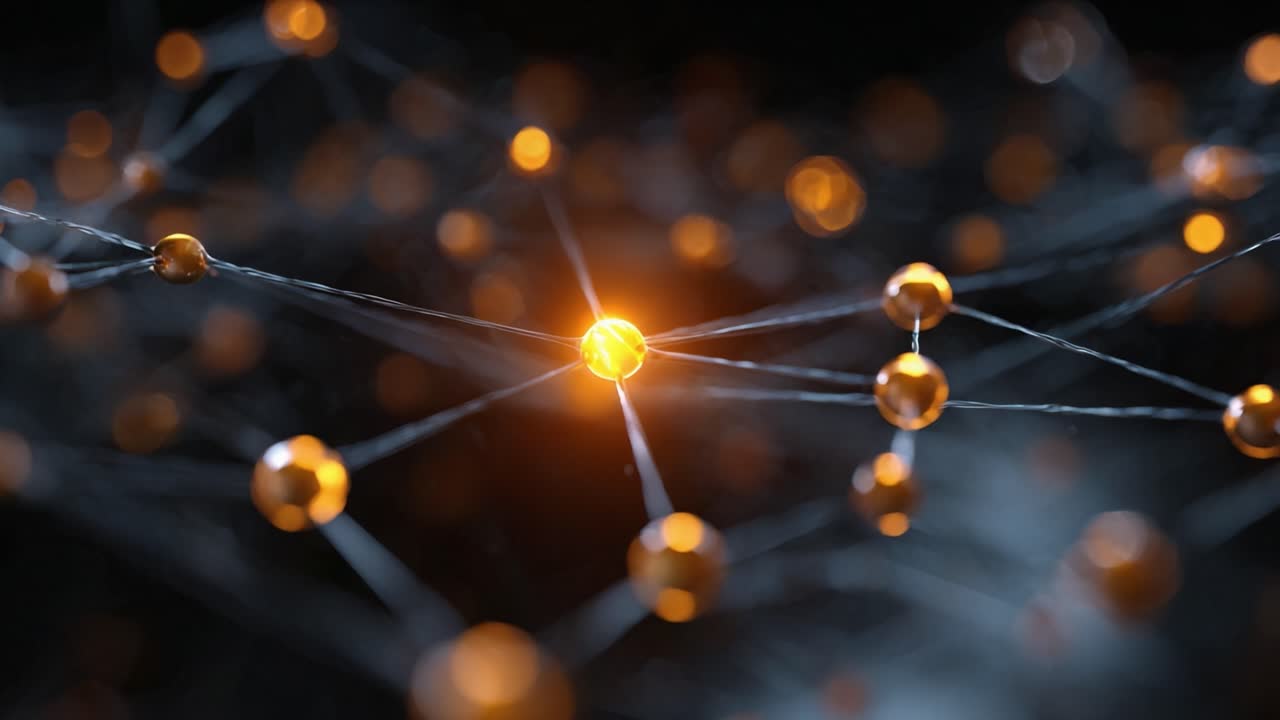 Stunning Visualization of Dynamic Network Connectivity Showcasing Luminescent Nodes Interconnected by Delicate Lines in a Captivating Abstract Representation