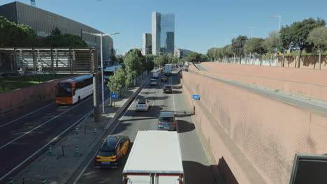 traffic on underpass in barcelona