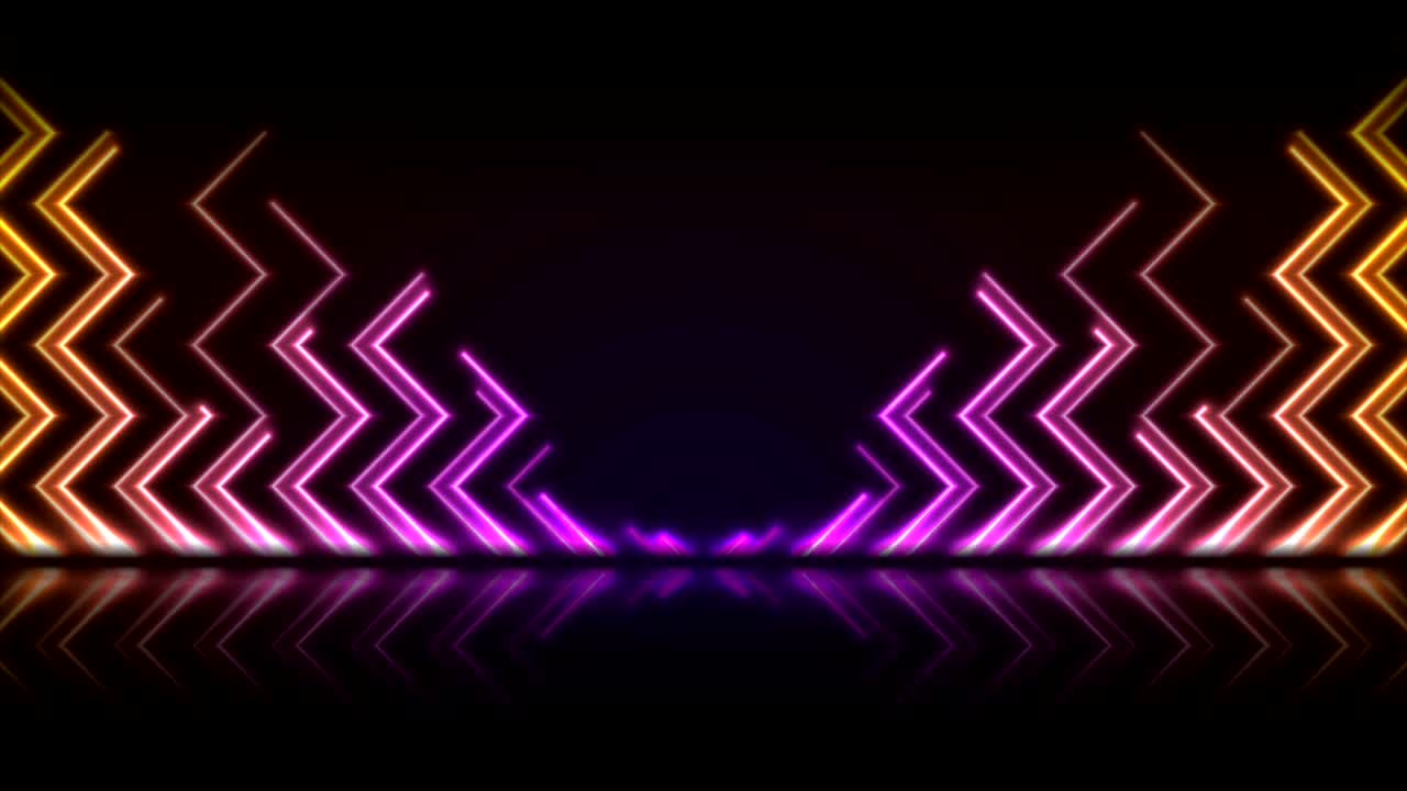 líneas en zig-zag de neón tecnología de fondo de movimiento