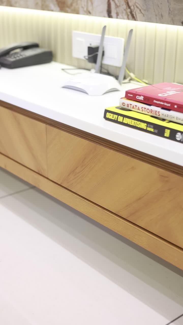 cinematic shot of wooden furniture sliding door at house