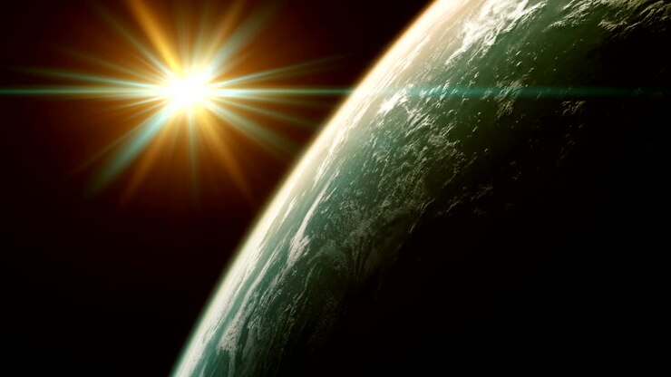 Beautiful View Of Planet From Space. 4K. Seamless Looped.