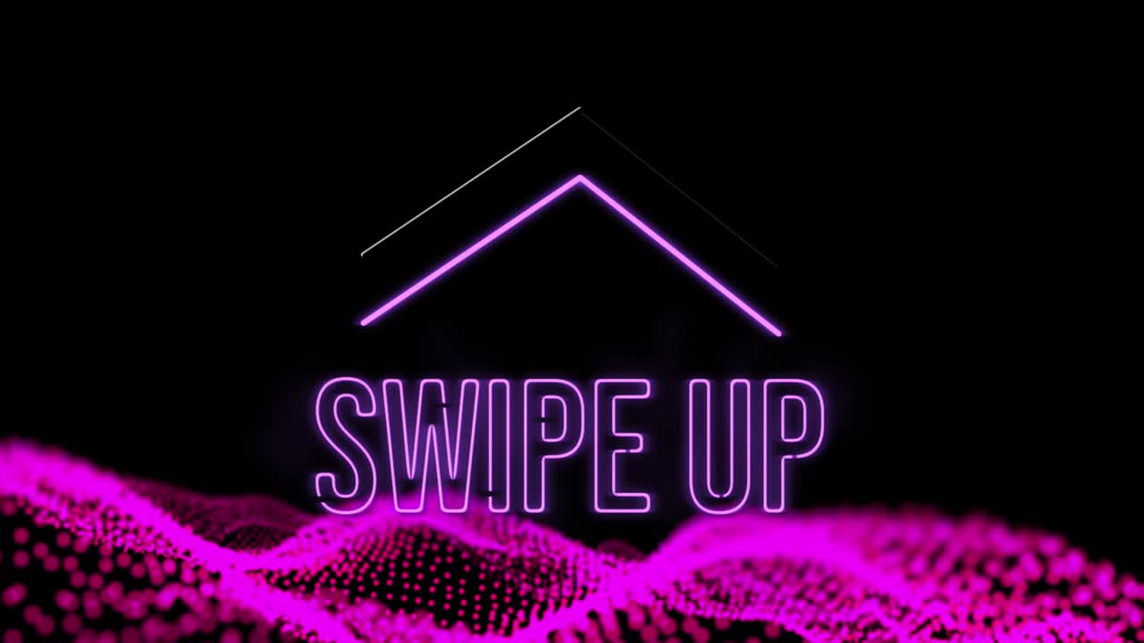 animación de flechas y deslizar el texto hacia arriba sobre la malla ondulante rosa