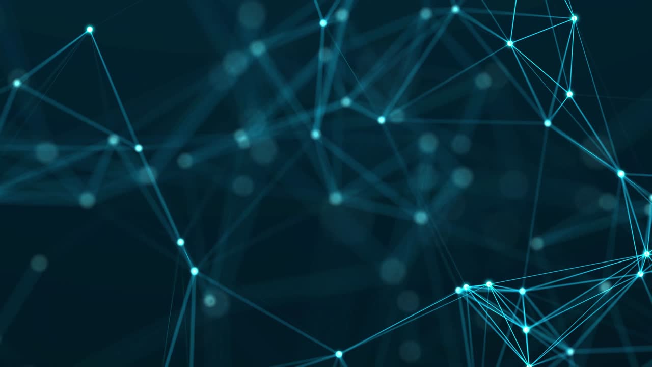 conexión digital abstracta puntos y líneas en movimiento. fondo tecnológico. estructura de conexión de red. 3d. bucle sin costuras. 4k