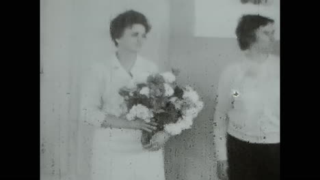 a vintage black and white video of pioneers at meeting at school. circa ussr 1970: a vintage black and white video of pioneers at meeting at school