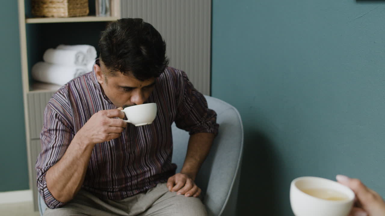 Relaxing tea time at the spa