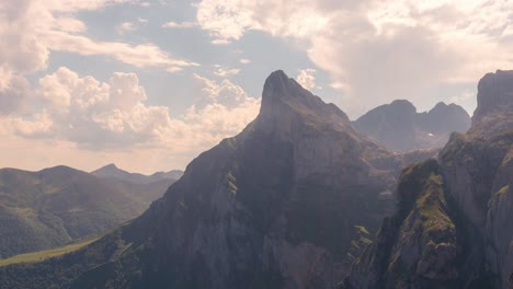 Close-up-shot-of-Pena-Remona-mountain-view-from-the-cable-viewpoint-Fuente-De-in-Picos-de-Europa-National-Park,-Cantabria,-Spain