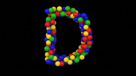 toy ball animation themed font  letter d