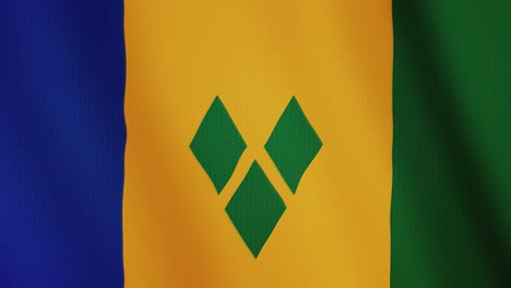 saint vincent and the grenadines flag waving animation. full screen. symbol of the country