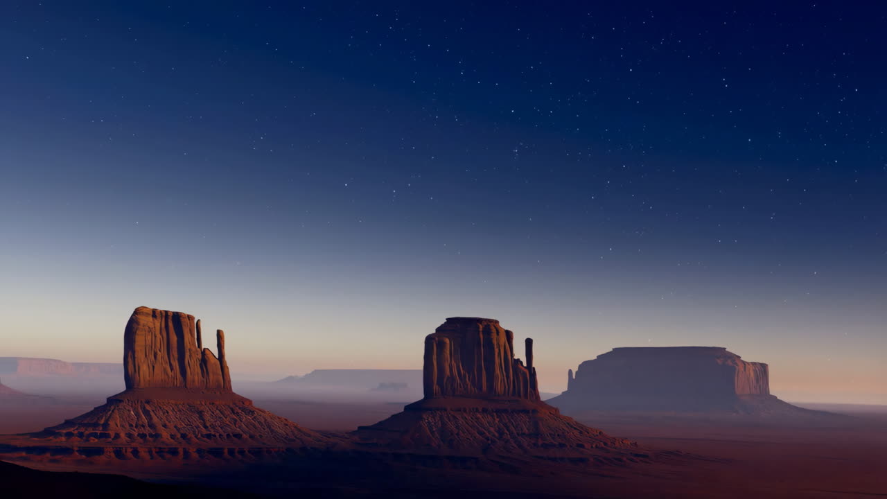Starry Night Sky over Monument Valley