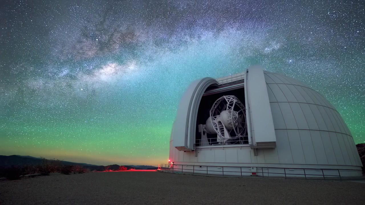 Astronomik Gözlemevi Üzerindeki Samanyolu Galaksisi'nin Hızlandırılmış Çekimi
