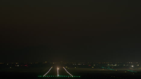 airplane takeoff at night