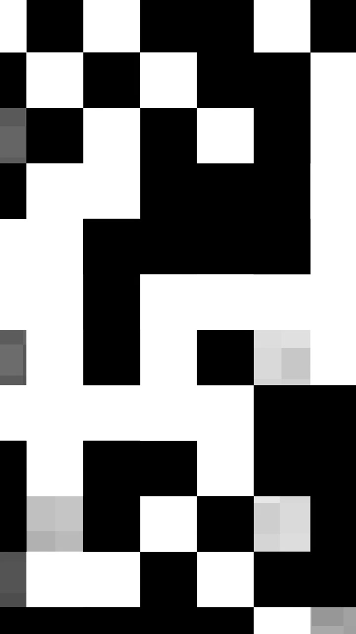 Abstrakt digital glitch-effekt med skiftende sort-hvide pixelmønstre