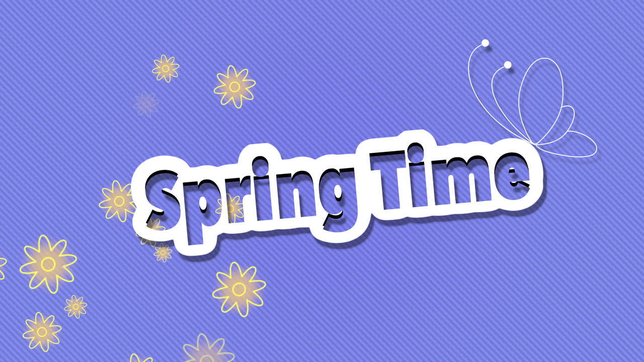 푸른 캔버스에 꽃이 피는 봄의 아름다움