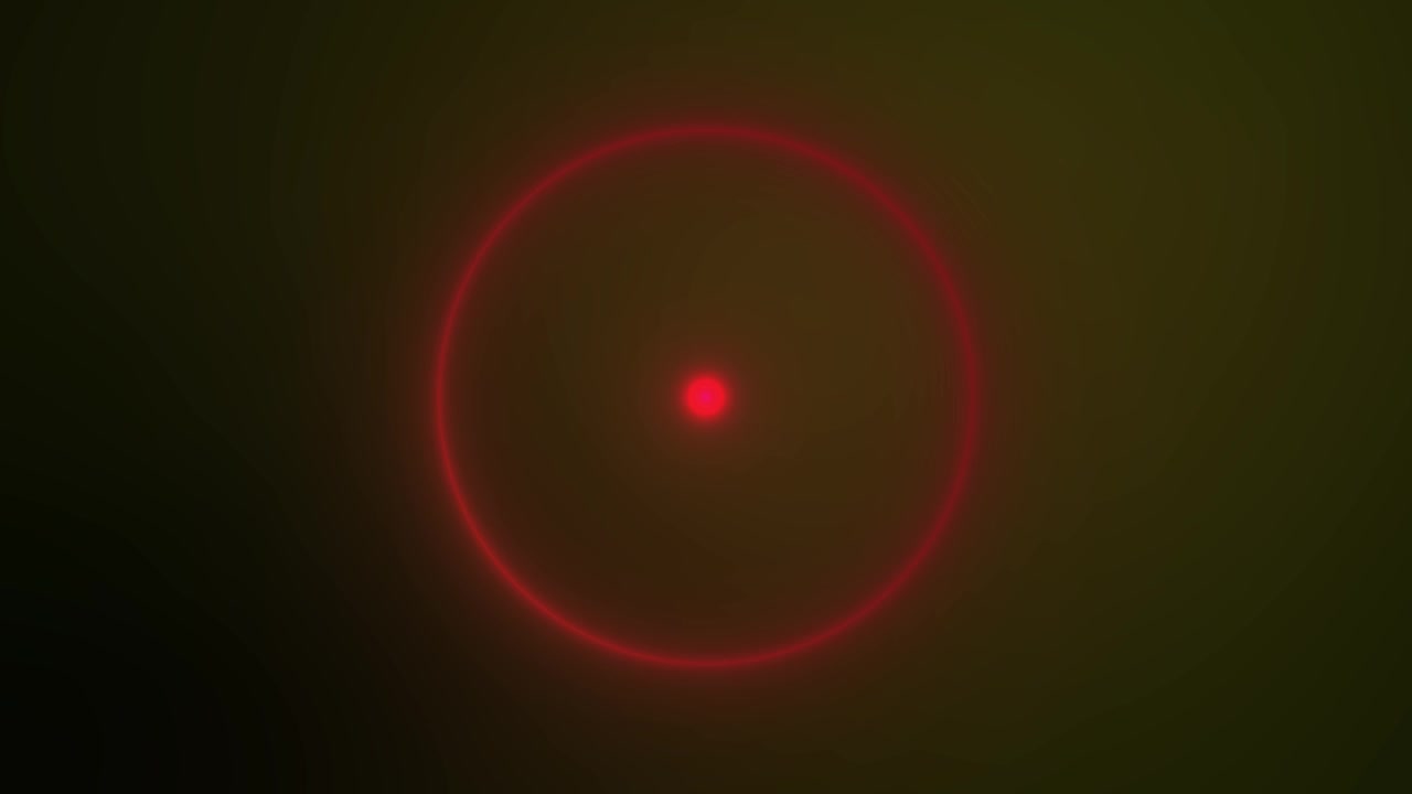 Expanding Red Glowing Circle on Dark Green Background
