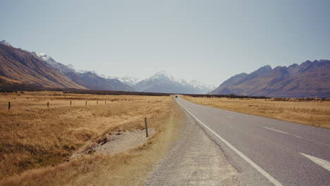 scenic mountain road in new zealand
