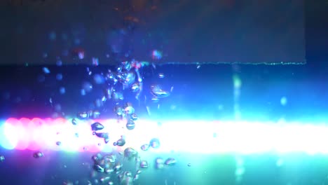 water splashing with colorful led lights