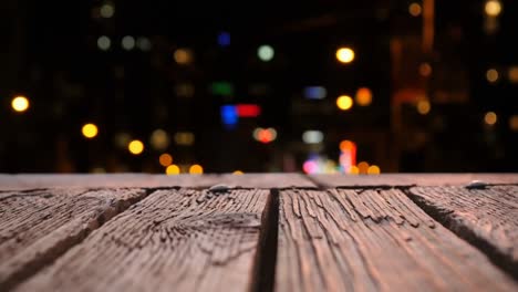 cubierta de madera y bokeh
